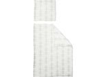 Bettwäsche ADAM "Leinenbettwäsche Wave", grau (hellgrau, beige), B/L: 155cm x 220cm, 1 Stk., 1 Stk., Jacquard, B/L: 80cm x 80cm, 2 Stk., Jacquard, Obermaterial: 73% Leinen, 27% Baumwolle, Bettwäsche, Bettwäsche, aus 73% Leinen & 27% Bio-Baumwolle, 2 teilig - Leinenbettwäsche