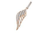 Flügelanhänger JOBO "Anhänger Flügel 34,3 mm", roségoldfarben, weiß, Schmuckanhänger, Damen, Silber 925 (Sterlingsilber), 925 Silber roségold vergoldet mit 21 Zirkonia