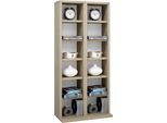 Media-Regal VCM "Holz CD DVD Stand Regal Schrank Ständer Milano", braun (sonoma, eiche (sägerau)), B:42cm T:20cm, Regale