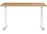 Schreibtisch GERMANIA "Downey", weiß (navarra, eiche, nachbildung, weiß, weiß, navarra, eiche, nachbildung), B:120cm H:91cm T:80cm, Tische, Schreibtisch, höhenverstellbar von 68-91 cm, verfügbar in verschiedenen Breiten