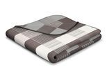 Wohndecke BIEDERLACK "Shadow Check", beige, B:150cm L:200cm, Baumwolle, Polyacryl, Polyester, Wohndecken, Wohndecke, Karomuster in Flechtoptik