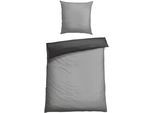 Bettwäsche SCHIESSER "Silva in einem simplen Minimaldessin in angesagter Strickoptik", grau, B/L: 135cm x 200cm, 1 Stk., 1 Stk., Renforcé, B/L: 80cm x 80cm, 2 Stk., Renforcé, Obermaterial: 100% Baumwolle, Bettwäsche, Bettwäsche, MADE IN GREEN by OEKO-TEX