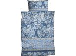 Bettwäsche CASATEX "Sentta", blau, B/L: 135cm x 200cm, 1 Stk., 1 Stk., Satin, B/L: 80cm x 80cm, 2 Stk., Satin, Obermaterial: 100% Baumwolle, Bettwäsche, Bettwäsche, harmonisches Paisleydessin