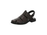 Riemchensandale THINK "Think Sandalen Leder", Damen, Gr. 38, schwarz, Leder, Schuhe Riemchensandale