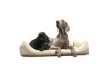 Tierlando ® Orthopädisches Hundebett WILLIAM Easy-Clean | Luxus Hundesofa creme 1,3 m, 22 cm, 1 m