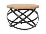 Mid.you Couchtisch, Schwarz, Akazie, Holz, Metall, Akazie, vollmassiv, Holz, rund, rund, 60x40x60 cm, rostfrei, Wohnzimmer, Wohnzimmertische, Couchtische