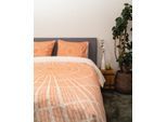 Bettwäsche KAYORI "Shima", orange, B/L: 135cm x 200cm, 1 Stk., 1 Stk., Mako-Satin, B/L: 80cm x 80cm, 2 Stk., Mako-Satin, Obermaterial: 100% Baumwolle, Bettwäsche, Bettwäsche, Hergestellt aus GOTS-zertifizierter Bio-Baumwolle