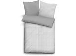 Wendebettwäsche CINQUE "0041702", grau (sturmgrau), B/L: 135cm x 200cm, 1 Stk., 1 Stk., Renforcé, B/L: 80cm x 80cm, 2 Stk., Renforcé, Obermaterial: 100% Baumwolle, Bettwäsche, Wendebettwäsche, hautfreundlich, pflegeleicht, Reißverschluss, ganzjährig einsetzbar