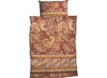 Bettwäsche CASATEX "Sentta", orange, B/L: 155cm x 220cm, 1 Stk., 1 Stk., Satin, B/L: 80cm x 80cm, 2 Stk., Satin, Obermaterial: 100% Baumwolle, Bettwäsche, Bettwäsche, harmonisches Paisleydessin
