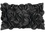 Dekokissen PAD "Dorothy", schwarz (anthrazit, unifarben), B:30cm L:50cm, Polyester, Wolle, Dekokissen_Sitzkissen_Kissenhüllen, 3D