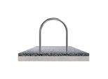 Schake Edelstahl, Rundbügel Ø48 mm Länge: 650mm, Höhe: 800mm + Bodenplatten zum Aufdübeln (449_65P)