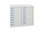 Stumpf Schubladenschrank Serie ESTA, 16 Schubladen lichtgrau (16x100mm) ; Stumpf Metall (7602107)