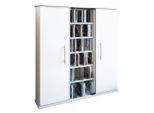 Mid.you Cd-Regal, Weiß, Glas, Holzwerkstoff, 15 Fächer, 86x91.5x18 cm, Wohnzimmer, Regale, CD & DVD-Regale