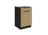 Küchen Unterschrank 50 cm CREMONA Eiche Vollauszug Soft-Close Küche Küchenzeile