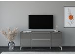 Lowboard "Reno", anthrazit matt lack, glas anthrazit glanz, B:182cm H:78cm T:42cm, Glas, Holzwerkstoff, SET ONE BY MUSTERRING, Sideboards, Lowboard, Mit Winkelfuß in diversen Farben, 78 cm Höhe & Farbauswahl