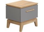 Nachtkommode PAIDI "STIENE in Beige oder Grau, Schublade mit Soft-Close", schiefergrau, eiche massiv, B:48cm H:47cm T:40cm, Holzwerkstoff, Massivholz, Sideboards, Nachtkommode, moderner und langlebiger Nachttisch mit Massivholz, geprüfte Qualität