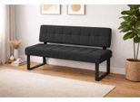Sitzbank HOME AFFAIRE "Mia Küchenbank, Polsterbank, Esszimmerbank, 141x64 cm", dunkelgrau, schwarz, B:141cm H:86,5cm T:61cm, Massivholz, Metall, Polyester, Sitzbänke, Sitzbank, Moderne Bank und Farben, Sitzplatzanzahl: 2-3, Frei in Raum stellbar