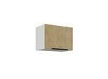 Küchen Kurzhängeschrank 50 cm CREMONA Eiche hell + Weiß Küche Küchenzeile