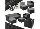 tectake® Rattan Lounge, für 5 bis 6 Personen, UV-beständig, variabel aufstellbar
