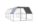 VidaXL Hühnerkäfig mit Teilüberdachung 3 m, 8 m, 2 m
