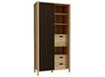 Highboard Jytana Schwarz/Eichefarben