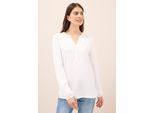 Langarmbluse CECIL, Damen, Gr. XL (44), weiß (vanilleweiß), Stoff, 100% Viskose, unifarben, normal normal, Rundhals, elastischer Bund, Blusen, aus softer Viskose