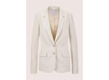 Jackenblazer MADELEINE "Blazer Moderner Einreiher mit Reverskragen", Damen, Gr. 42, weiß (perlweiß, melange), Obermaterial: 73% Polyester PES. 24% Viskose CV. 3% Elasthan EL., Modern, tailliert, Blazer, Knopfdetail