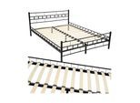 tectake® Metallbett, robustes Stahlgestell, bodenschonende Kunststoffkappen, 140 x 200 cm
