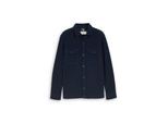 TOM TAILOR Herren Overshirt mit Taschen, blau, Uni, Gr. M