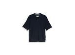 TOM TAILOR Herren Strickpullover mit Polokragen, blau, Uni, Gr. M