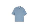 TOM TAILOR Herren Strickpullover mit Polokragen, blau, Meliert, Gr. M