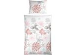 Bettwäsche Gundi Grau/Rosa/Weiß ca. 140x200cm