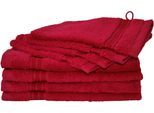 Handtuch Set DYCKHOFF "Siena", rot (granat), 8 Stk., Walkfrottier, Walkfrottier, Obermaterial: 100% Baumwolle, Handtuch-Sets, Handtuch Set, in tollen Unifarben