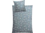Bettwäsche KLEINE WOLKE "Florina", blau (hellblau), B/L: 135cm x 200cm, 1 Stk., 1 Stk., Mako-Satin, B/L: 80cm x 80cm, 2 Stk., Mako-Satin, Obermaterial: 100% Baumwolle, Bettwäsche, Bettwäsche, mit floralem Dessin