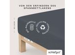 Spannbettlaken SCHLAFGUT "CASUAL Bettlaken 100% gekämmte Bio-Baumwolle, 150 g/m², Spannbetttuch", grau (grau deep), L:200cm, Jersey, Obermaterial: 100% Baumwolle, Bettlaken, Spannbettlaken, Bettlaken bis 25 cm Höhe, langlebig, weich, Antipilling-Ausrüstung
