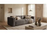3-Sitzer OTTO HOME "Kelani", grau (taupe), B:222cm H:73cm T:93cm, 100% Polyester, Sofas, 3-Sitzer, mit dekorativer Knopfsteppung an den Armlehnen