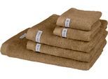 Handtuch Set ROSS "Sinfonie", braun (walnuss), 5 Stk., Frottier, Frottier, Obermaterial: 100% Baumwolle, Handtuch-Sets, Handtuch Set, beinhaltet Handtücher, Badetuch und Gästetücher