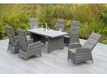 Garten-Essgruppe MERXX "Bologna", grau, Aluminium, Kunststoff, Sitzmöbel-Sets, Garten-Essgruppe, inkl. Auflagen