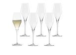 Champagnerglas STÖLZLE "Champagnergläser Quatrophil 290 ml 6er Set transparent", bunt (transparent), Glas, Trinkgefäße, Champagnerglas