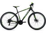 Mountainbike KS CYCLING "Morzine" Gr. 48, schwarz (schwarz, grün, schwarz), Fahrräder, 48cm, 29 Zoll (73,66cm), Mountainbike, für Herren, Kettenschaltung