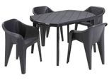 Garten-Essgruppe JARDIN "Aruba", grau (graphit), Kunststoff, Sitzmöbel-Sets, Garten-Essgruppe