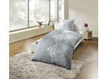 Bettwäsche KINZLER "Bettwäsche Polycotton Flanell Bettwäsche", grau, B/L: 155cm x 220cm, 1 Stk., 1 Stk., Polycotton, B/L: 80cm x 80cm, 2 Stk., Polycotton, Obermaterial: 65% Baumwolle, 35% Polyester, Bettwäsche, Bettwäsche, besonders weich