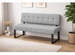 Sitzbank HOME AFFAIRE "Mia Küchenbank, Polsterbank, Esszimmerbank, 141x64 cm", grau (hellgrau, schwarz), B:141cm H:86,5cm T:61cm, Massivholz, Metall, Polyester, Sitzbänke, Sitzbank, Moderne Bank und Farben, Sitzplatzanzahl: 2-3, Frei in Raum stellbar