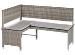 Gartenbank MERXX "Eckbank", grau (grau, beige), B:100cm H:91cm T:148cm, Kunststoff, Stahl, Sitzbänke, Gartenbank