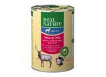 REAL NATURE Nassfutter Hund, Adult, Hirsch und Huhn 24x400 g