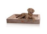Knuffelwuff orthopädisches Hundebett aus Cord mit Handwebcharakter Santiago braun M-L