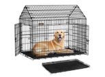 FEANDREA Hundekäfig faltbar mit DoppeltürXXL 120 x 72,5 x 109 cm