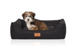Knuffelwuff Hundebett Lotte aus Velours mit feinem Handwebcharakter schwarz M-L