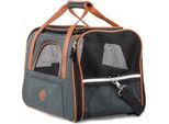 HUND IST KÖNIG ® Hundetasche Katzentasche | robust & formstabil | faltbar & platzsparend grau M