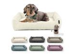 Rohrschneider Hundebett waschbar, robuster Breit-Cordstoff mit Gratis-Beigabe